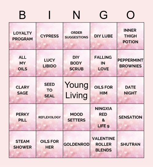 LOVE AND ROMANCE Bingo Card