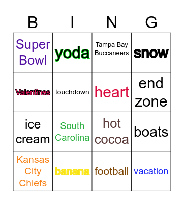 Room 282 Bingo Card