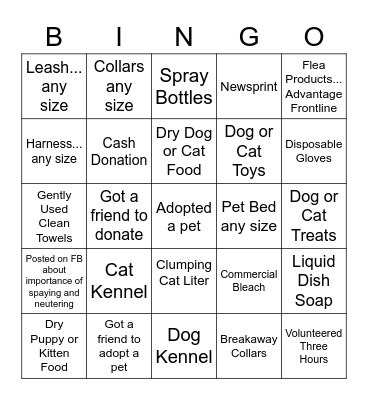 I had a dog and BINGO was his name! Bingo Card