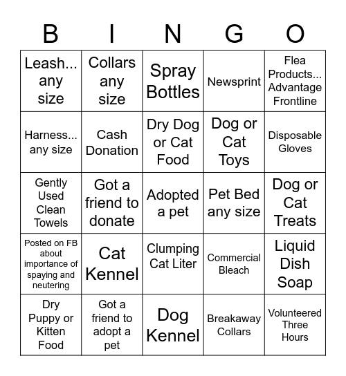 I had a dog and BINGO was his name! Bingo Card