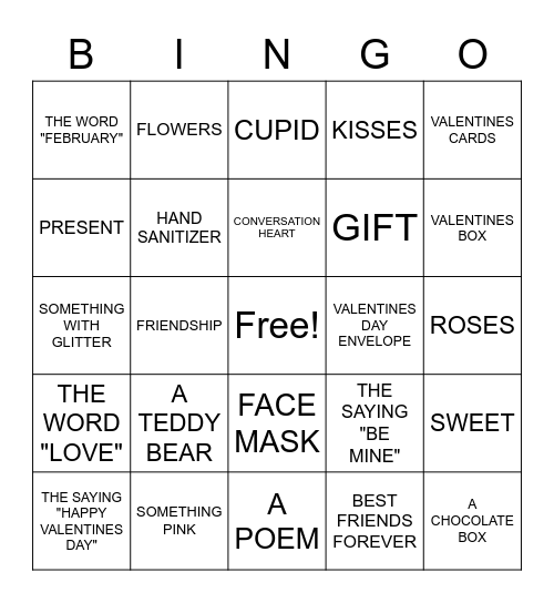 Valentine's Day - JRC Bingo Card