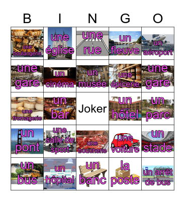 La ville (Français 2) Bingo Card