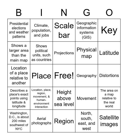 Geography Bingo! Bingo Card