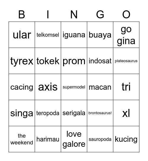 ter Bingo Card