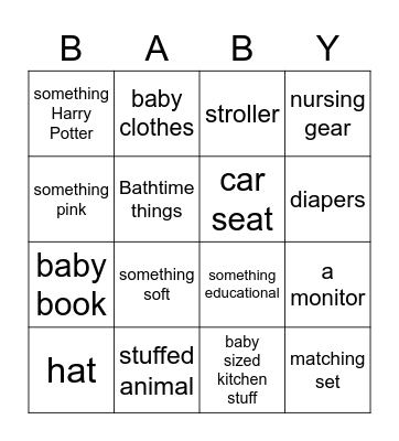 Baby Brunansky Bingo Card