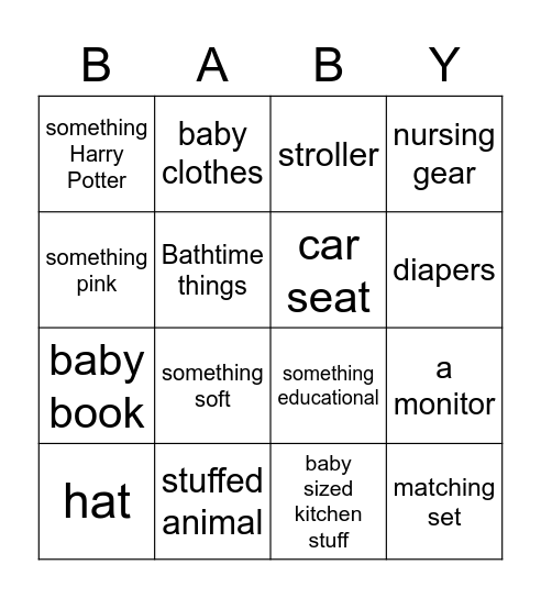 Baby Brunansky Bingo Card