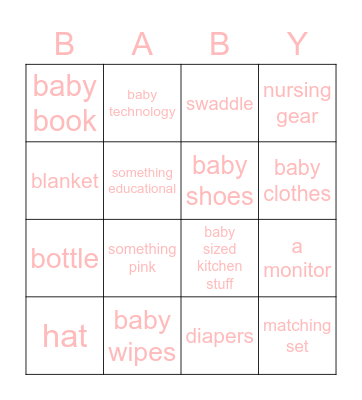Brunansky Bingo Card