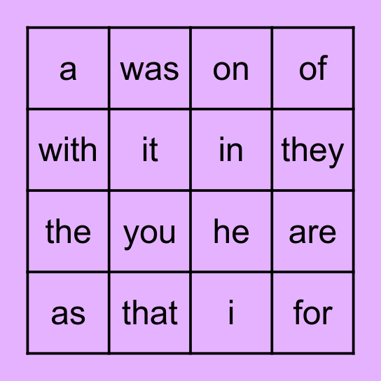 k sight words 2nd 12 Bingo Card