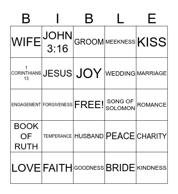 VALENTINES BINGO Card