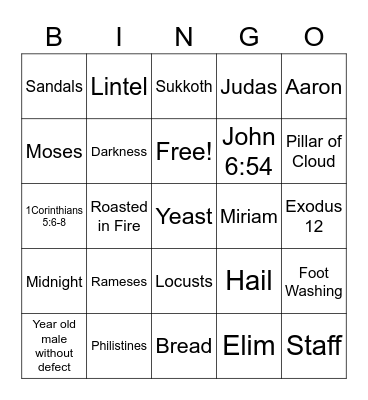 Spring Holy Day Bible Bingo Card