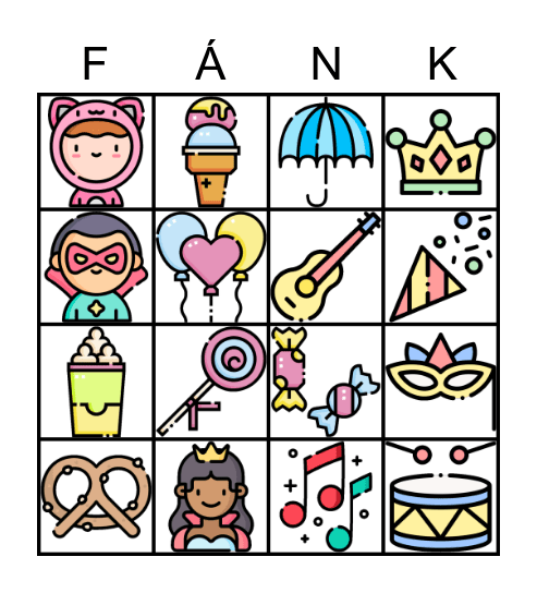 FARSANG Bingo Card