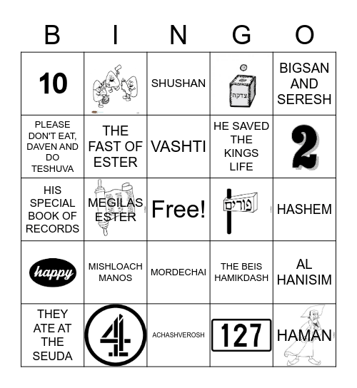 PURIM BINGO Card