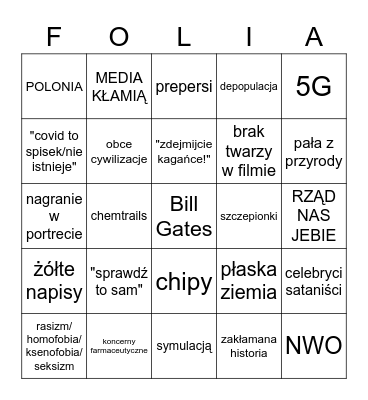 FOLIA Bingo Card