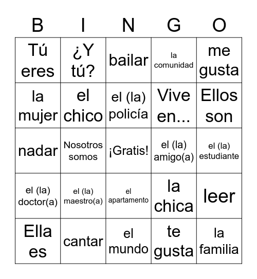 BINGO Card