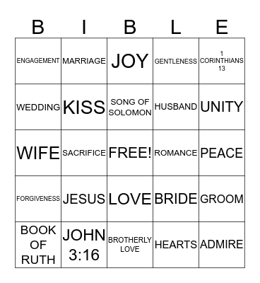 VALENTINES BINGO Card