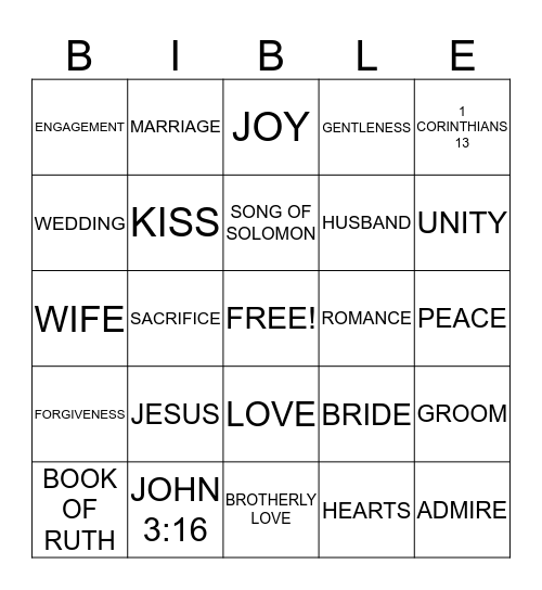 VALENTINES BINGO Card