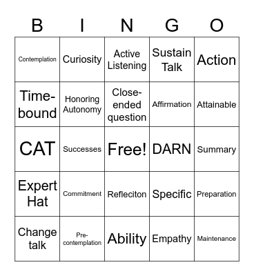 Coaching BINGO Card