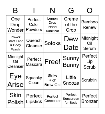 LimeLife Products Bingo Card