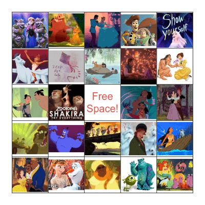 Disney Music Bingo Card