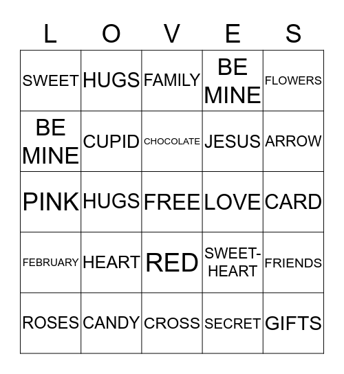 Happy Valentine's Day Berean Bingo Card