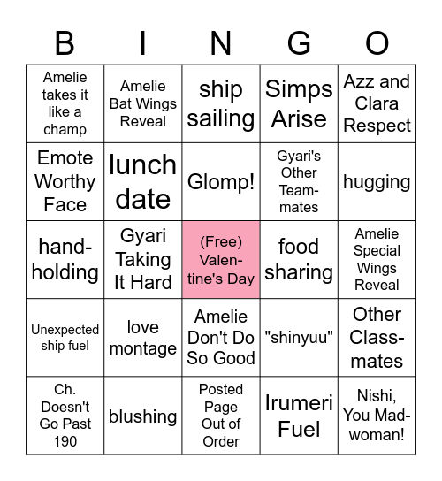 191 Raws Bingo! Bingo Card