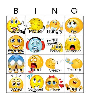 Feelings Bingo Card