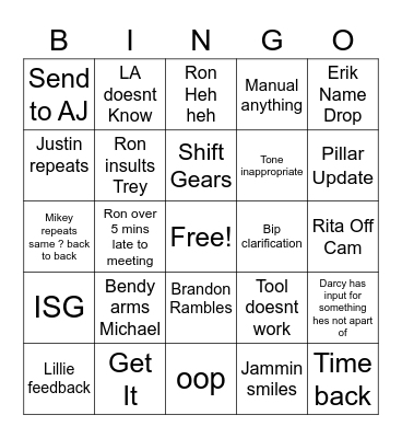 Boynado Bingo Card
