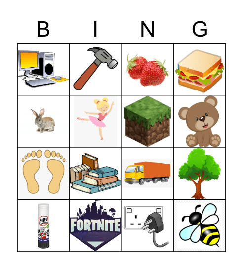 Oak 2 Picture Bingo 10th Feb Bingo Card