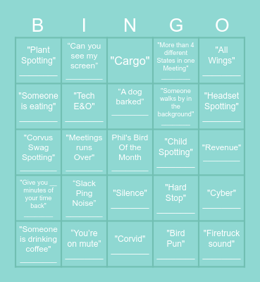 MEETING BINGO Card