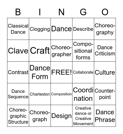 Charleston-----Design Bingo Card