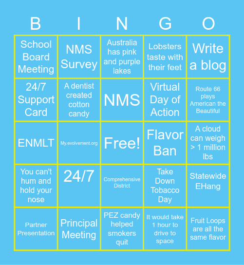 Evolvement Bingo! Bingo Card