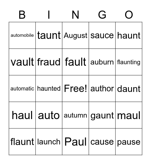 "au" BINGO Card