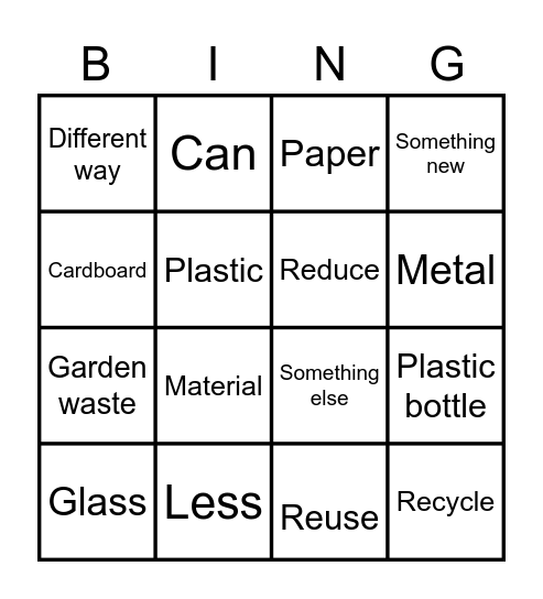 Lesson one Bingo Card