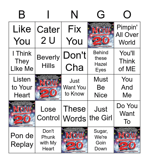 Now 20 Bingo Card