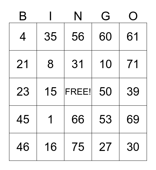 Home Phone Reconnect Bingo Card