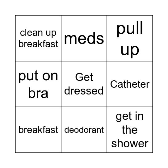 Tomorrow  Morning Bingo Card