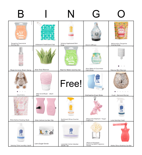 Scentsy Bingo Card