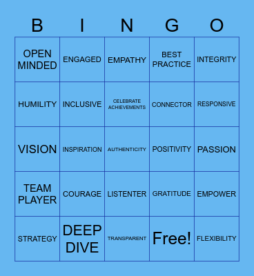 LEADERSHIP BINGO Card