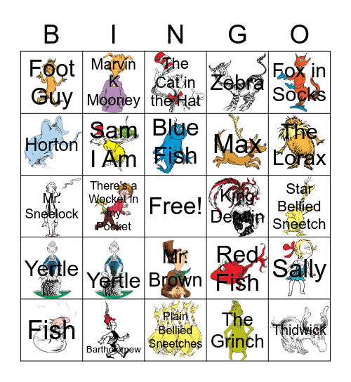 Dr. Seuss BINGO Card