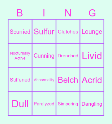 Vocabulary Review Bingo Card