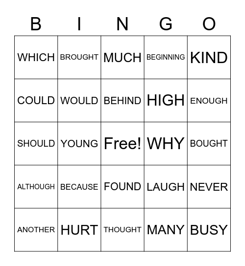 GRADE 2C Bingo Card