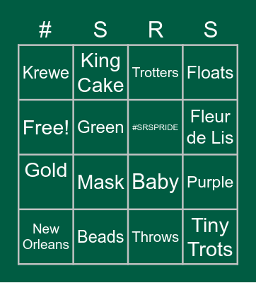 SRS Mardi Gras Bingo! Bingo Card