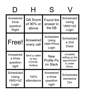 AZDHS-V Bingo Card