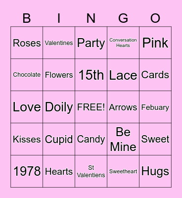 Birthday and Valentines Day Bingo Card