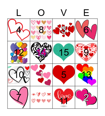 Valentine's Day Bingo Card