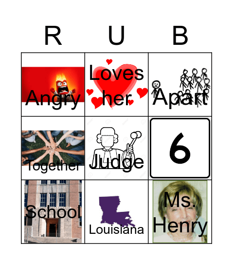 Ruby Bridges Bingo Card