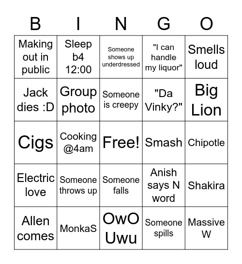 Valentine's Day Bingo Card