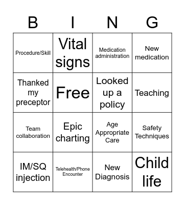 Ambulatory Bingo Card