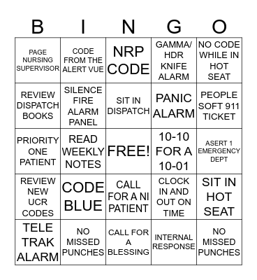 CALL CENTER BINGO Card