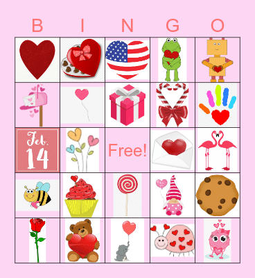 Valentines Day Bingo Card